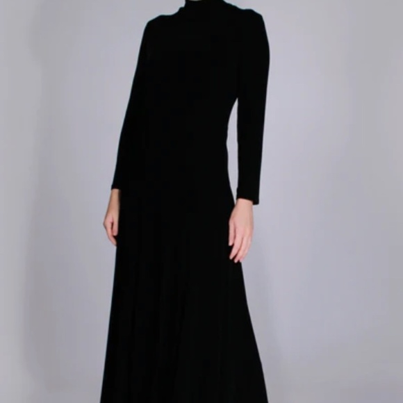 Double D Ranch Wear Women Maxi Dress XS Long Sleeve Slinky Witchy Goth Y2K Black - Picture 1 of 13